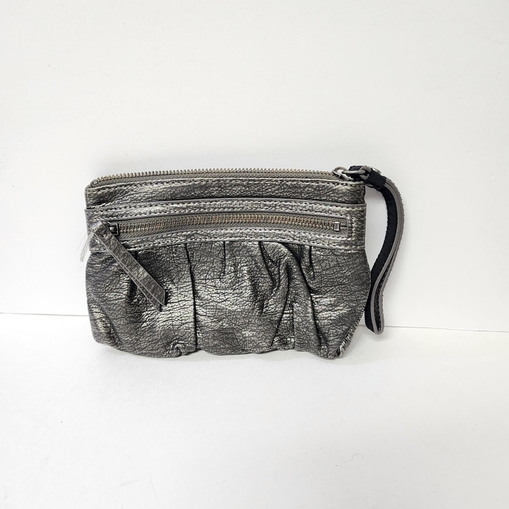 Simply Vera Vera Wang Zipper Gray Clutch Wristlet